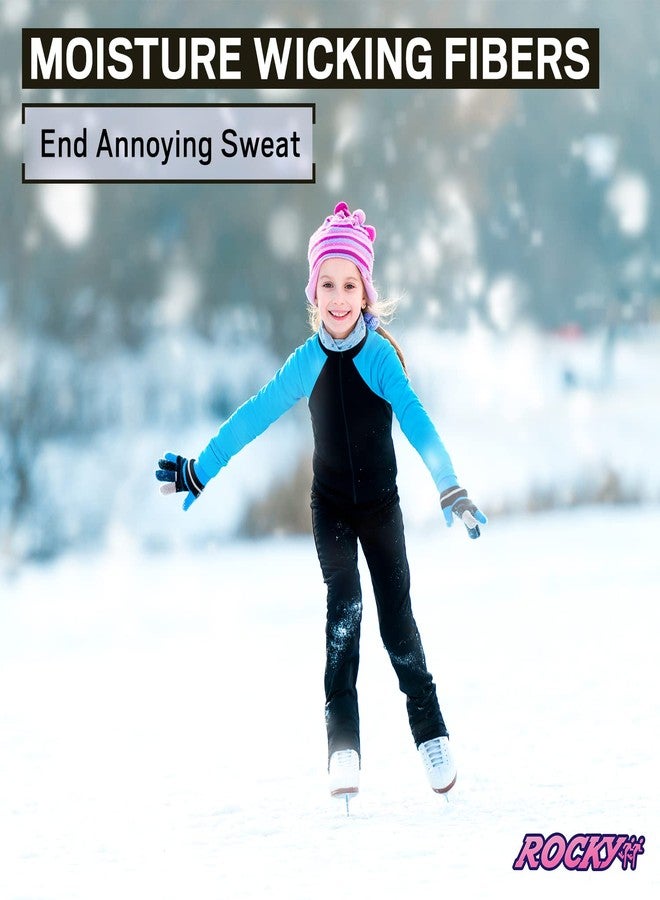 روكي ملابس داخلية حرارية من روكي للبنات، مصنوعة من القطن المحبوك، طقم بيجاما طويل للأطفال (رمادي - متوسط) - Image 4